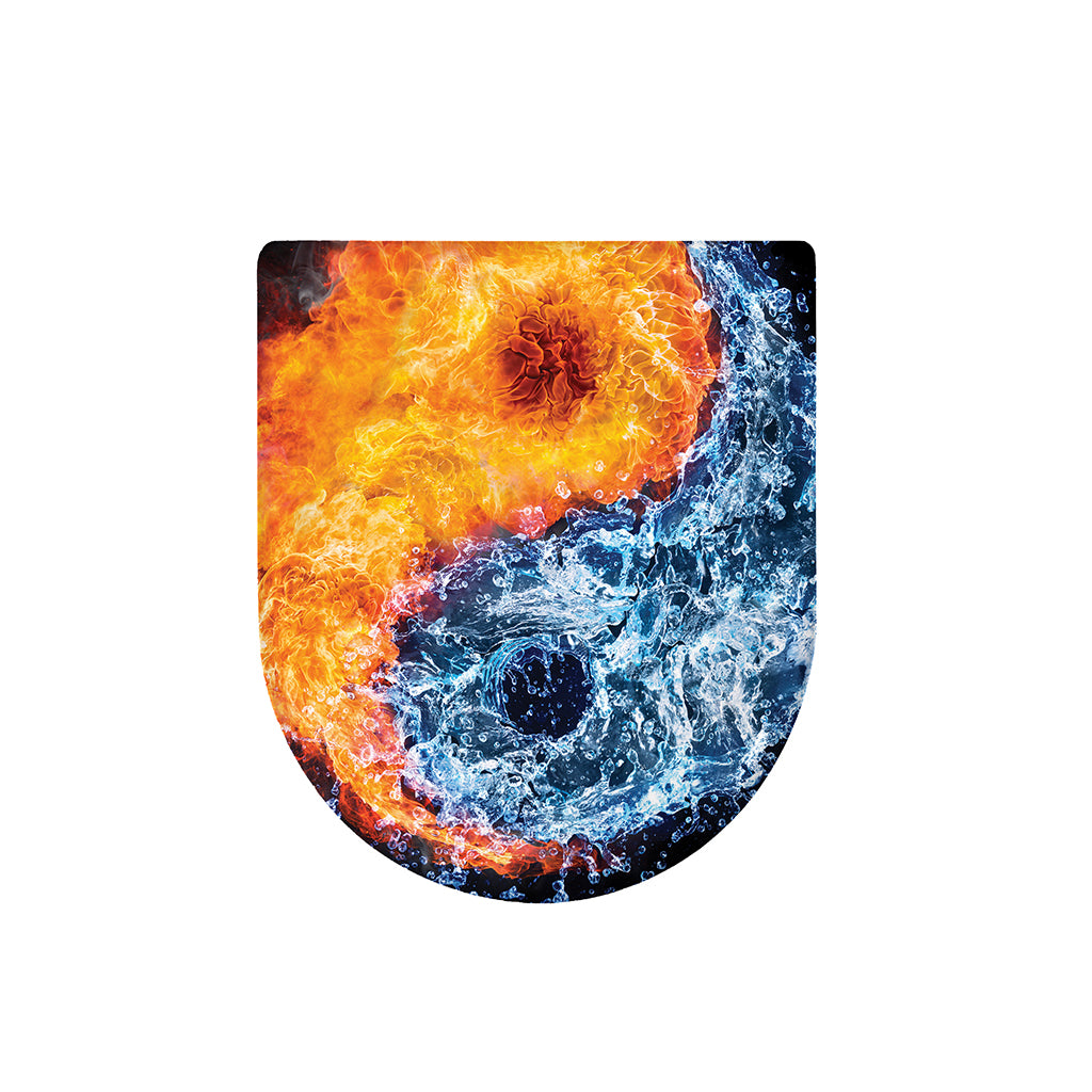 Fire And Water Yin Yang Print Toilet Lid Cover