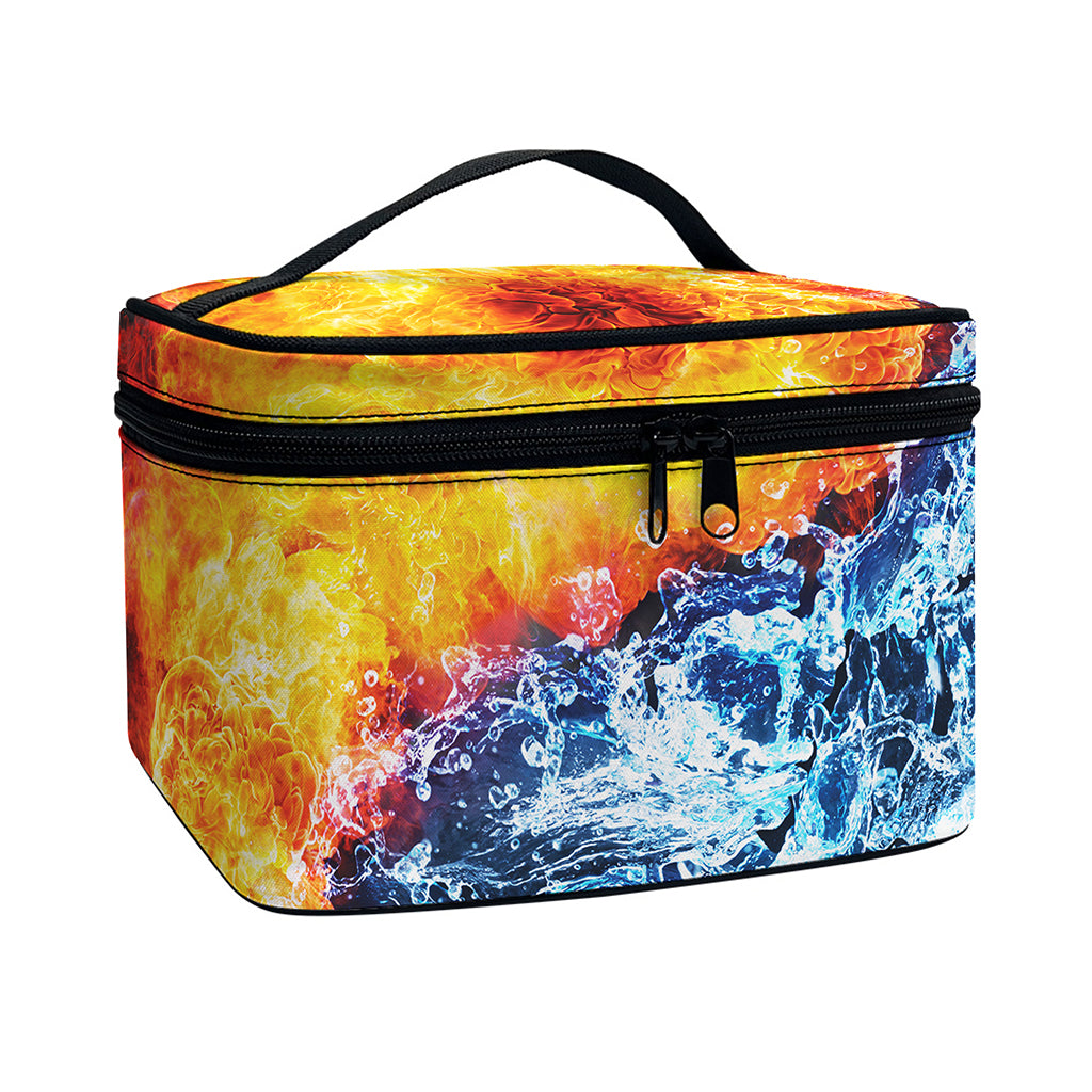 Fire And Water Yin Yang Print Travel Makeup Bag