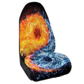 Fire And Water Yin Yang Print Waterproof Car Seat Cover