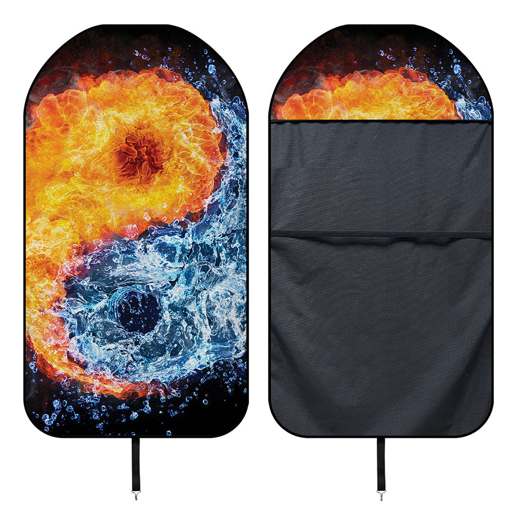 Fire And Water Yin Yang Print Waterproof Car Seat Cover