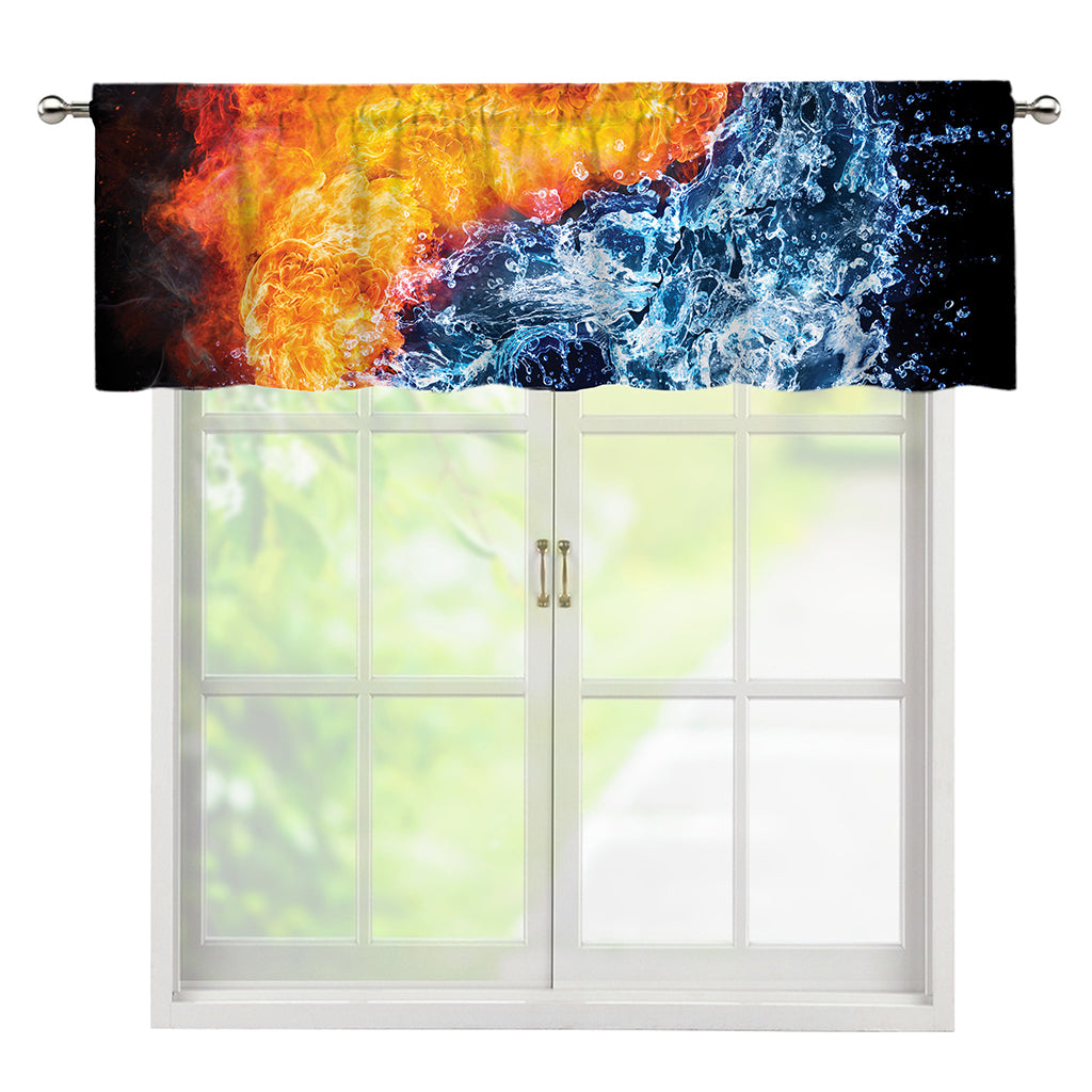 Fire And Water Yin Yang Print Window Valance