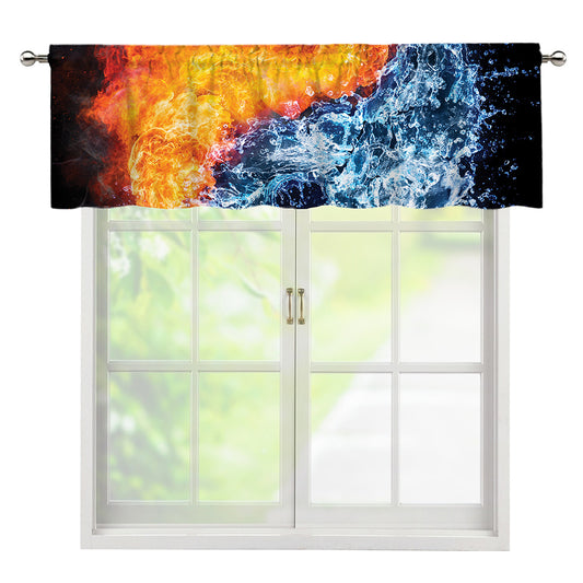 Fire And Water Yin Yang Print Window Valance