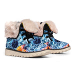 Fire And Water Yin Yang Print Winter Boots