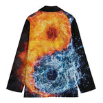 Fire And Water Yin Yang Print Women's Blazer
