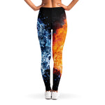 Fire And Water Yin Yang Print Women's Leggings