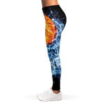 Fire And Water Yin Yang Print Women's Leggings