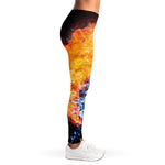 Fire And Water Yin Yang Print Women's Leggings