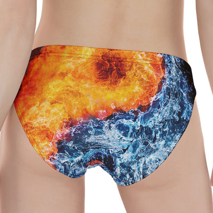 Fire And Water Yin Yang Print Women's Panties