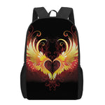 Fire Angel Wings Print 17 Inch Backpack