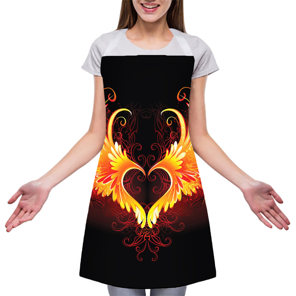 Fire Angel Wings Print Adjustable Apron
