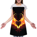 Fire Angel Wings Print Adjustable Apron