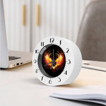 Fire Angel Wings Print Alarm Clock