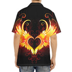 Fire Angel Wings Print Aloha Shirt