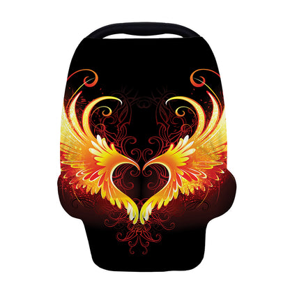 Fire Angel Wings Print Baby Seat Cover
