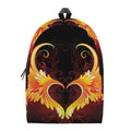Fire Angel Wings Print School Backpack