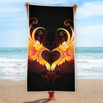 Fire Angel Wings Print Beach Towel