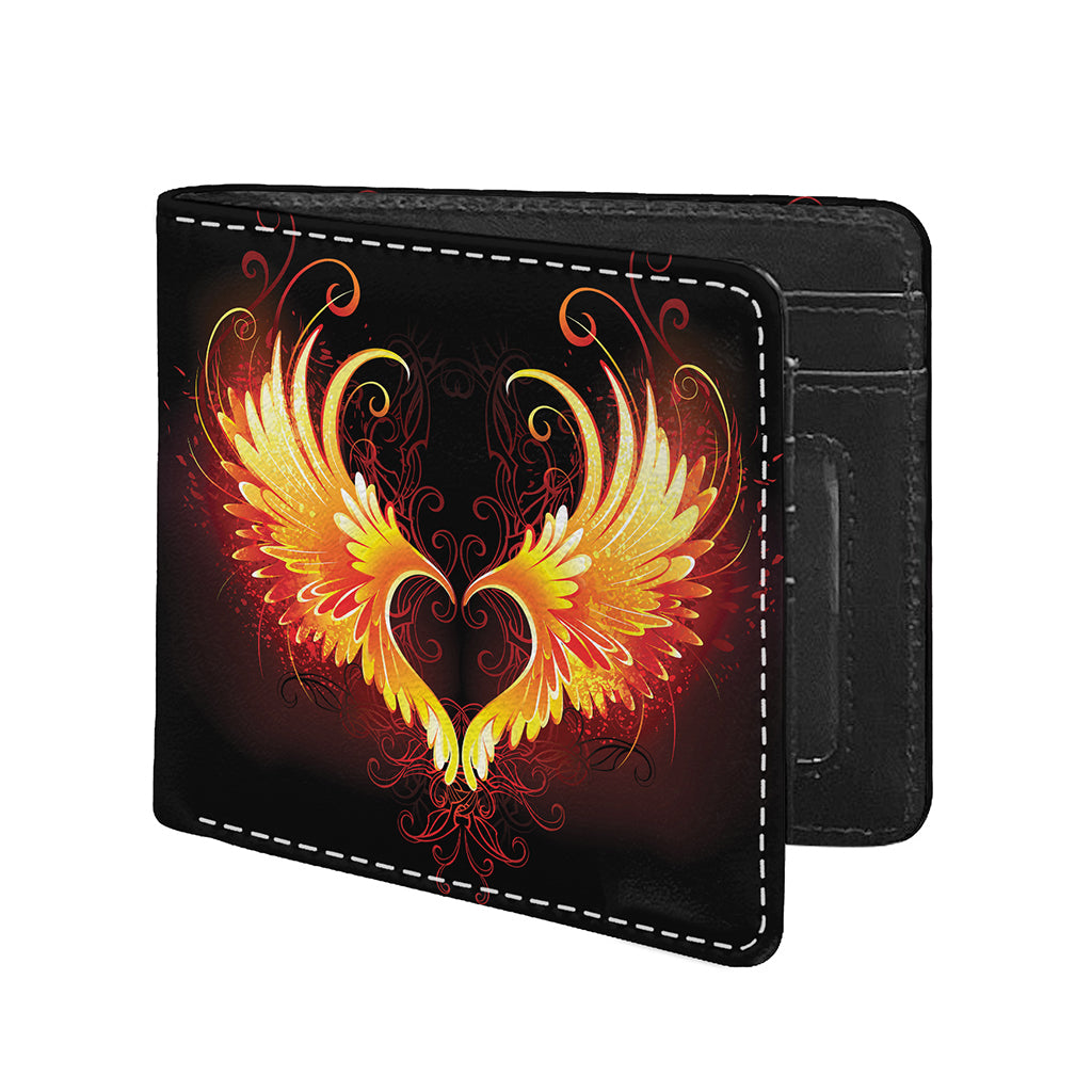 Fire Angel Wings Print Bifold Wallet
