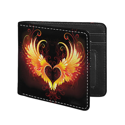 Fire Angel Wings Print Bifold Wallet
