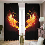 Fire Angel Wings Print Blackout Pencil Pleat Curtains