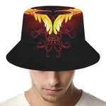 Fire Angel Wings Print Bucket Hat