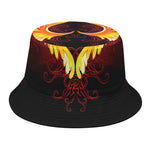 Fire Angel Wings Print Bucket Hat