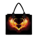Fire Angel Wings Print Canvas Tote Bag