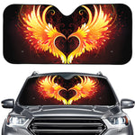 Fire Angel Wings Print Car Windshield Sun Shade