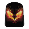 Fire Angel Wings Print Casual Backpack