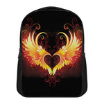 Fire Angel Wings Print Casual Backpack