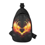 Fire Angel Wings Print Chest Bag