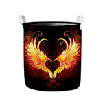 Fire Angel Wings Print Collapsible Laundry Basket