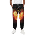 Fire Angel Wings Print Cotton Pants