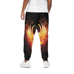Fire Angel Wings Print Cotton Pants