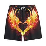 Fire Angel Wings Print Cotton Shorts