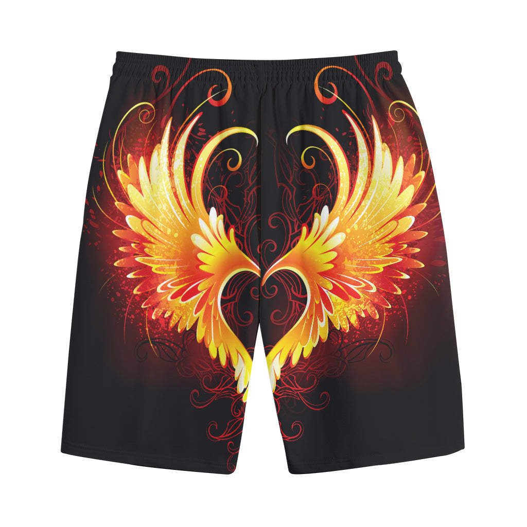 Fire Angel Wings Print Cotton Shorts