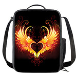 Fire Angel Wings Print Crossbody Lunch Bag