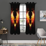 Fire Angel Wings Print Curtain