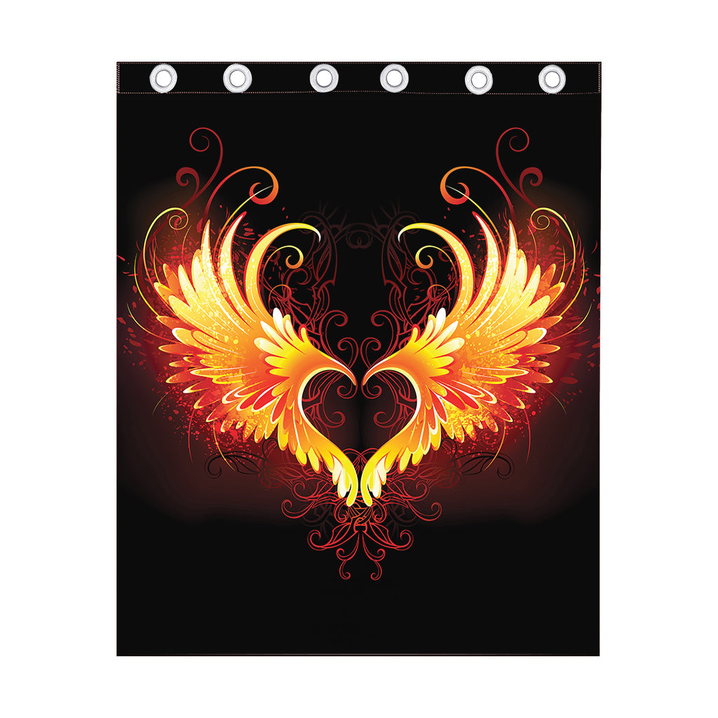 Fire Angel Wings Print Curtain