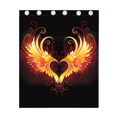 Fire Angel Wings Print Curtain