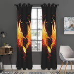Fire Angel Wings Print Curtain