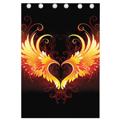 Fire Angel Wings Print Curtain