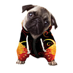 Fire Angel Wings Print Dog Zip Up Hoodie