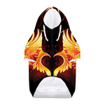 Fire Angel Wings Print Dog Zip Up Hoodie