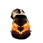 Fire Angel Wings Print Dog Zip Up Jacket