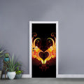 Fire Angel Wings Print Door Sticker