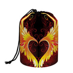 Fire Angel Wings Print Drawstring Makeup Bag