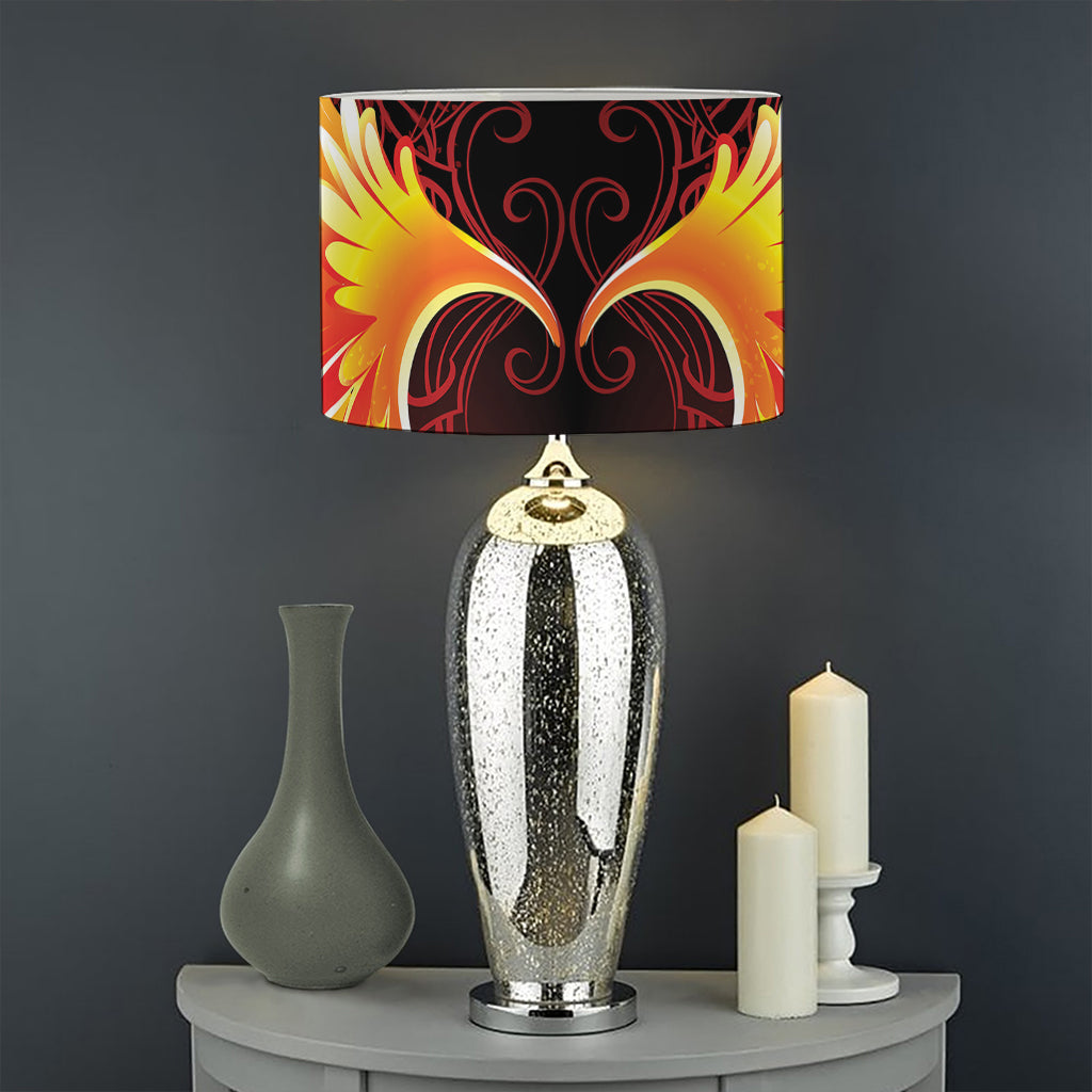 Fire Angel Wings Print Drum Lamp Shade