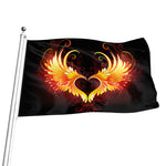 Fire Angel Wings Print Flag