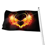 Fire Angel Wings Print Flag