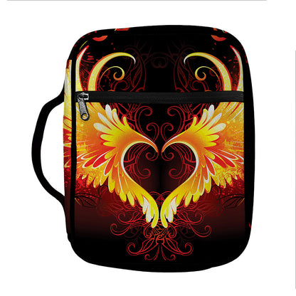 Fire Angel Wings Print Front Pocket Bible Bag